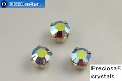 Sew on Preciosa chaton Maxima in set Siam AB - Platina ss34/7,25mm, 1pc