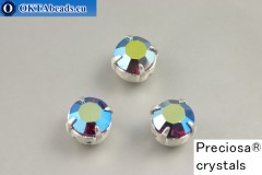 Sew on Preciosa chaton Maxima in set Siam AB - Silver ss34/7,25mm, 1pc