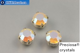 Sew on Preciosa chaton Maxima in set White Opal AB - Platina ss39/8,4mm, 1pc