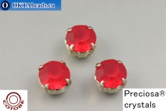 Sew on Preciosa chaton in set + COTOBE coating Light Siam Matt - Platina ss39/8,4mm, 1pc