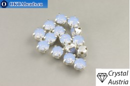 Sew on Austria chaton in set Air Blue Opal - Silver ss16/4mm, 15pc