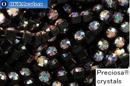 Strass chain Preciosa Maxima Crystal AB - Black ss12/3,2mm, 10cm PR_rtz_005
