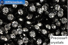 Štrasový řetízek Preciosa Maxima Crystal - Black ss12/3,2mm, 10cm PR_rtz_002