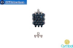 Rozos III bead ending antique silver plate for SuperDuo 1pc