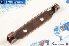Bižuterní brožový můstek Japonsko Antique Copper 35mm, 1ks