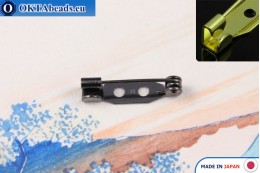 Bižuterní brožový můstek Japonsko Hematit 20mm, 1ks JBP014