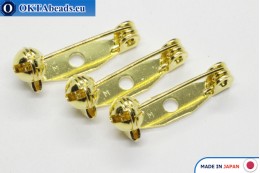 Jewellery brooch pin bar Japan Gold 20mm, 1pc JBP027