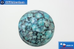 Czech glass cabochon blue 24mm, 1pc