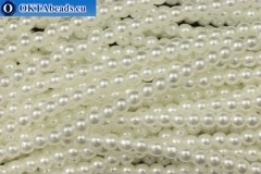 České voskové perle bílý (70402) 5mm, ~50ks