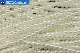 Czech glass pearls white (70402) 5mm, ~50pc