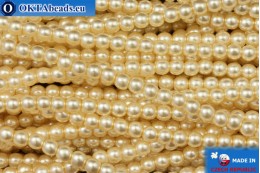 Czech glass pearls beige (70414) 3mm, ~75pc 3-GPR023