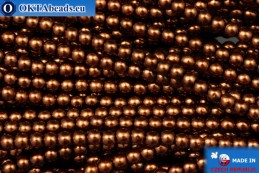 České voskové perle bronz (70019) 3mm, ~75ks 3-GPR019