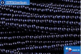 Czech glass pearls cobalt (70063) 2mm, ~75pc