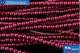 Czech glass pearls red (70020) 2mm, ~75pc 2-GPR003