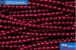 Czech glass pearls red (70020) 3mm, ~75pc 3-GPR003