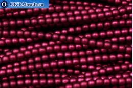 České voskové perle červený matný (70020M) 4mm, ~60ks