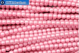 Czech glass pearls pink matte (70475M) 4mm, ~60pc 4-GPR026