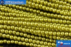 Czech glass pearls chartreuse (70456) 2mm, ~75pc