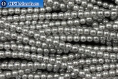 České voskové perle šedý (70041) 4mm, ~60ks