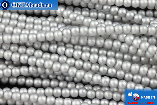České voskové perle šedý matný (70041M) 2mm, ~75ks 2-GPR002