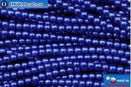České voskové perle modrý (70033) 3mm, ~75ks 3-GPR005