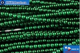 Czech glass pearls green (70057) 2mm, ~75pc