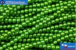 Czech glass pearls green (70459) 3mm, ~75pc 3-GPR033