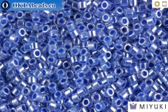 MIYUKI Beads Delica Lined Crystal Medium Blue Luster 11/0 (DB243)