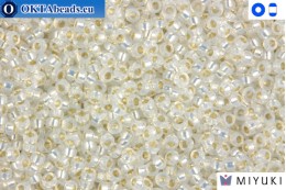 MIYUKI Beads Gilt Lined White Opal 15/0 (551) 15MR551