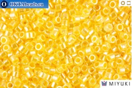 MIYUKI Delica Lined Crystal/ Yellow Luster (DB233) 11/0