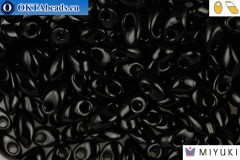 MIYUKI Long Magatama Beads Black (401)