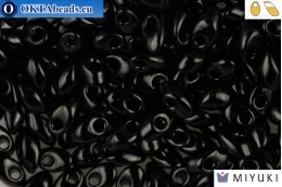 MIYUKI Long Magatama Beads Black (401) LMM401