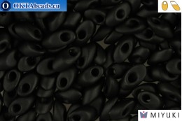 MIYUKI Long Magatama Beads Matte Black (401F) LMM401F