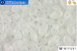 MIYUKI Long Magatama Beads Matte Crystal AB (131FR) LMM131FR