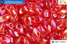 MIYUKI Long Magatama Beads Transparent Red AB (254) LMM254