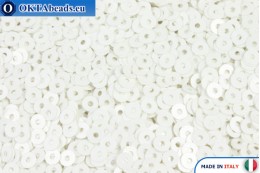 Итальянские плоские пайетки Bianco Ghiaccio Opaline (1004) 3мм, 2гр ITP-P3-1004