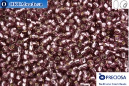 Прециоза чешский бисер 1 сорт фиолетовый с прокрасом серебром (27010) 8/0, 50гр R08PR27010