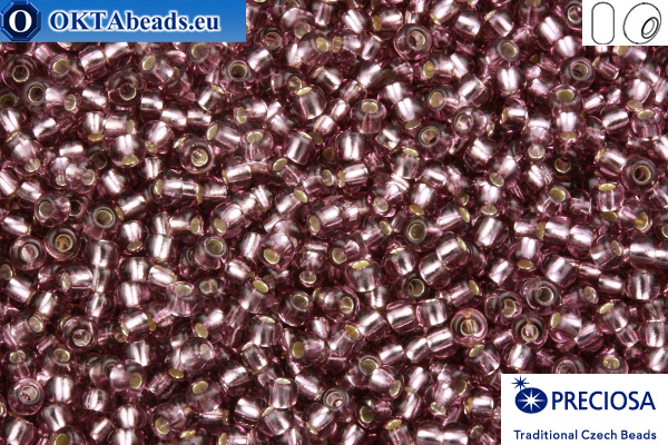 Preciosa czech seed beads 1 quality lilac silver line (27010) 8/0, 50g R08PR27010