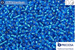 Прециоза чешский бисер 1 сорт синий с прокрасом серебром (67150) 9/0, 50гр R09PR67150