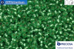 Preciosa český rokajl 1 jakost light green silver lined matt (57100m) 10/0, 50g