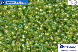 Preciosa czech seed beads 1 quality light green silver lined rainbow (57229) 10/0, 50g