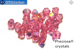 Preciosa Crystal Bicone - Rose AB 4mm, 24pc 4PRcrys41