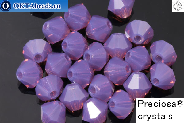 full package,144 new preciosa bicone crystal beads,7mm amethyst 