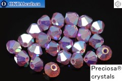Preciosa Crystal Bicone Amethyst Opal AB 2X 4mm, 24pc
