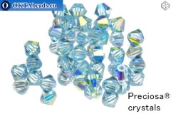 Preciosa Crystal Bicone - Aquamarine AB 4mm, 24pc