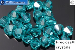 Прециоза Хрустальные Биконусы Blue Zircon 4мм, 24шт