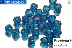 Preciosa Crystal Bicone - Capri Blue 3mm, 24pc
