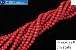 Preciosa crystal pearls Cranberry 4mm, 1pc PRpearl-017