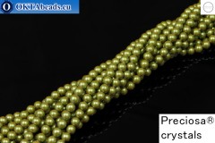 Preciosa crystal pearls Pearlescent Khaki 4mm, 1pc