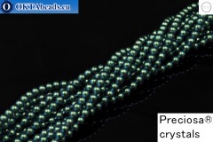 Preciosa crystal pearls Pearlescent Peacock Green 4mm, 1pc